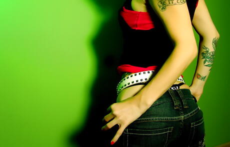 Sexy american milf Joanna Angel shows big knockers and nice pussy 