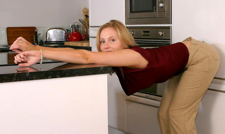 Hot youthful Tabbi in hot undies exposing her ass and hairy twat 