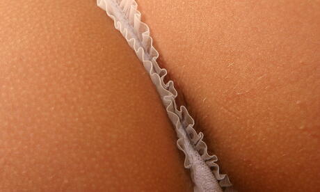 Stunning redheaded young Marina reveals her butt in undies and jerks off 