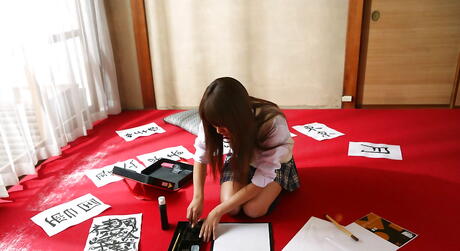 Sexy japanese babe Miho Sonoda exhibiting big titties and spreading her legs 