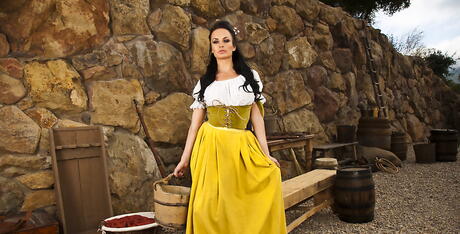 Excellent american milf Alektra Blue denudes big hooters and spreads her legs 