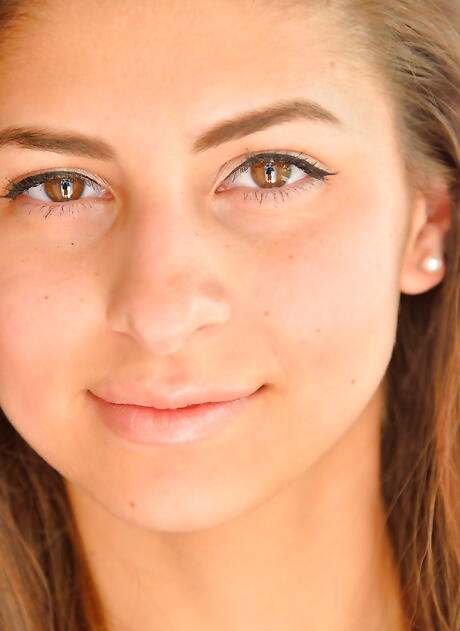 Hot american teen Nina North in skirt reveals big boobs and loves sex toy 