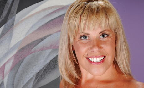 Hot blonde older Kayla in hot underwear shows tiny tits and spreads her legs 