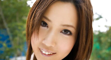 Attractive japanese babe Haruka Yagami in skirt shows her butt outdoor