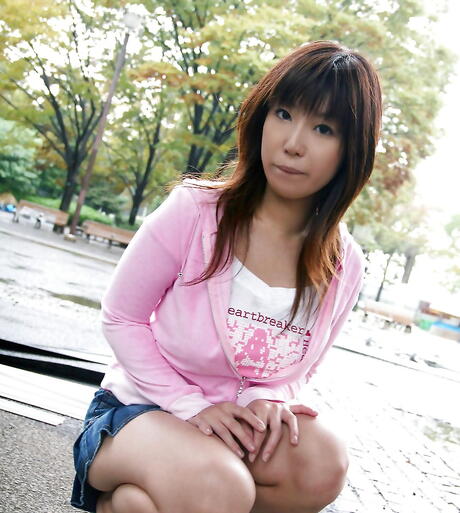 Deluxe japanese Haduki in undies revealing big tits and nice pussy outside