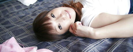 Deluxe japanese Haduki in undies revealing big tits and nice pussy outside