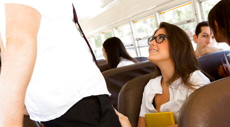 Very attractive american dark-haired teen Natalie Monroe fucked after good cock suck 