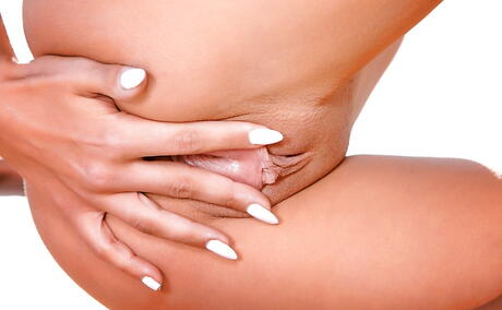 Excellent american youthful Sydney Cole baring small tits and masturbating near the pool