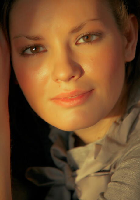 Svelte milf Sabina B showing tiny tits and hairy pussy 