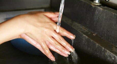 Rangy japanese cutie Miyu Hoshino in uniform unveiling tiny tits and masturbating with dildo 