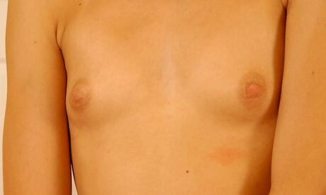 Rangy youthful Agnes in sexy shorts revealing small tits and jerking off 