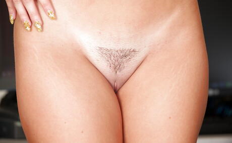 Foxy brazilian blond young Adriana Sephora show some foot fetish in office