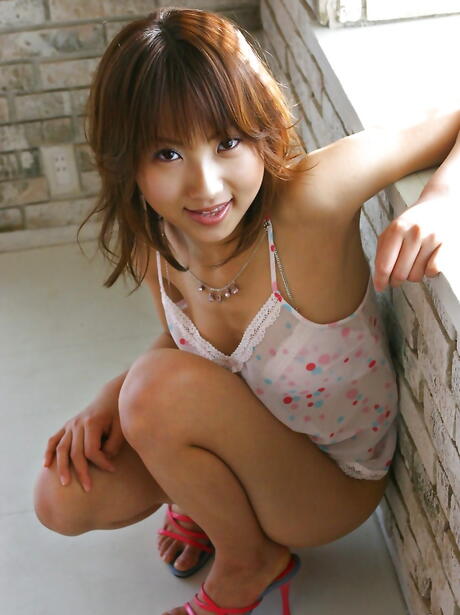 Deluxe japanese cutie Haruka Morimura posing in sexy lingery on camera