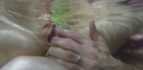 Slim milf beauties Lindsey Olsen and Sabrina Meor in hot threesome sex near the pool