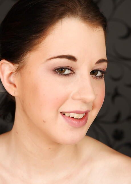 Excellent czech brunette teen Sarah Lollypop exposing small tits and toying her twat 