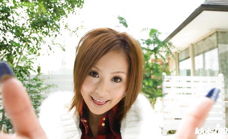 Very attractive japanese milf Yui Aoyama shows big titties and hot butt 