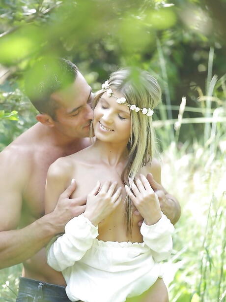 Superb russian pornstar Gina Gerson hard fucked after sucking rod outdoor