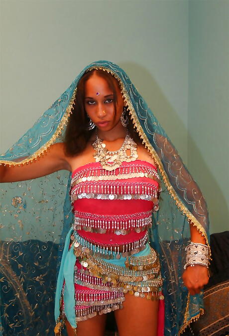 Appealing indian milf Aurora Jolie revealing big tits and cute pussy 