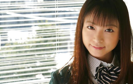 Rangy japanese teen Emiru Momose bares tiny tits and sexy ass 