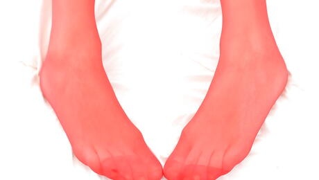 Charming latvian blonde Lolly Gartner in hot stockings loves foot fetish 