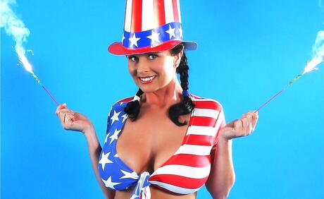 Charming babe Taylor Kennedy in sexy uniform 