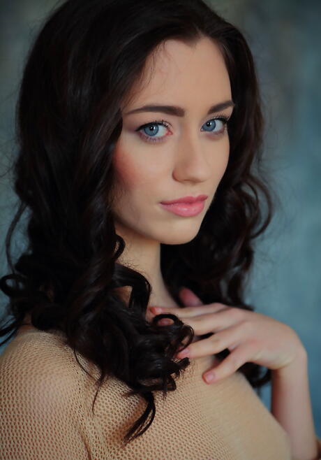 Excellent hungarian brunette youthful Zsanett Tormay reveals small tits and spreads her legs 