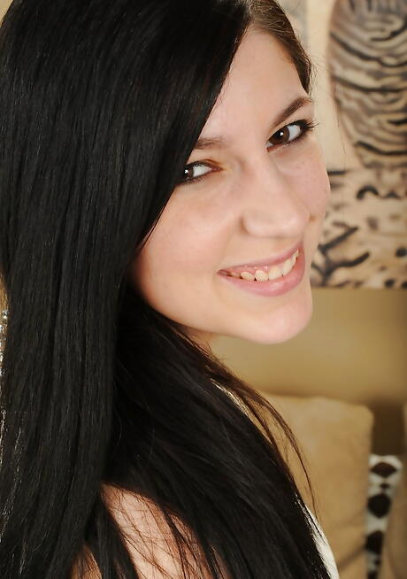 Sylphlike teen Miranda Miller in sexy skirt in nasty foot fetish 