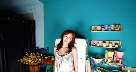 Enticing japanese hottie Yuri Seto in underwear baring big hooters and spreading her legs 