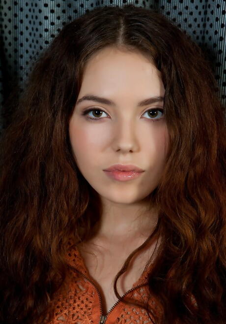 Very attractive dark hair teen Norma A showing small tits and spreading her legs 