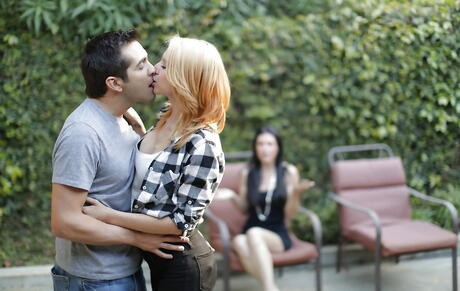 Superb american blond Cece Capella in sexy posing scene outdoor