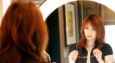 Attractive japanese Akiko in lingerie banged in her vagina after good blowjob 