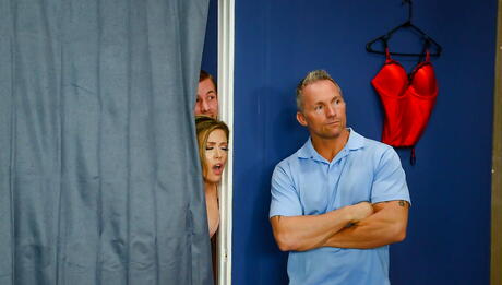 Hot wife Carmen Valentina blows on huge dick and gets a cum blast on her face 