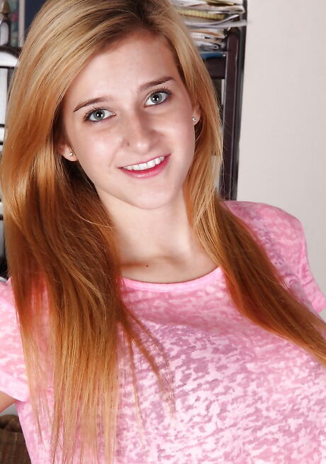 Slim young Karma Jones showing big boobies and bald pussy 