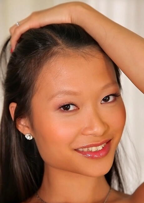 Sexy asian dark hair teen Pussykat in lingerie revealing big boobs and vagina 