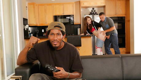 Hot polish youthful Misha Cross suck big dick and take it in shaved pussy 