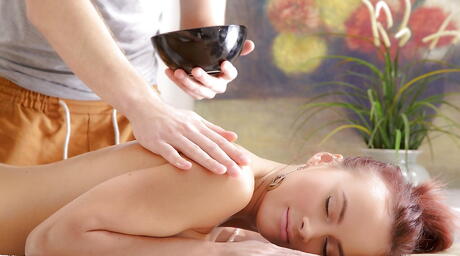 Sylphlike young Kimberly hard fucked after sucking dick 