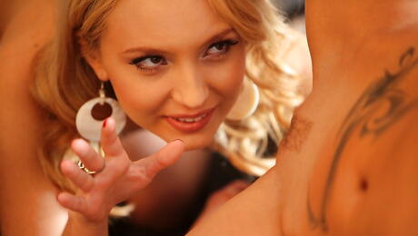 Very attractive girls Nataly Von and Kathia Nobili enjoying with sex toy 