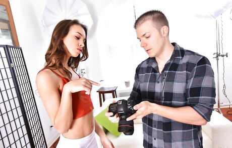 Foxy american dark hair teen Charity Crawford take in mouth rod and takes a cum shot in her mouth 