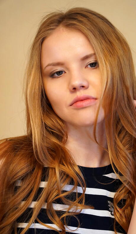 Stunning teen Kate Chase in sexy skirt revealing tiny tits and masturbating 