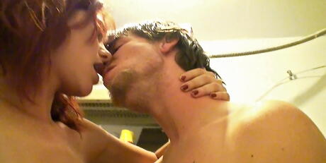 Amazing red-haired coed Nicole Rae sucking on cock 