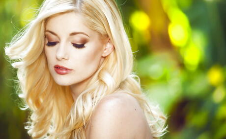 Deluxe american blond bombshell Charlotte Stokely in hot undies baring her ass and masturbating outdoor