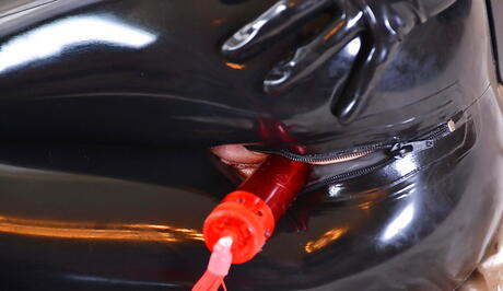 Adorable british milf Latex Lucy makes some foot fetish action 