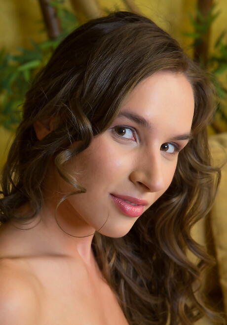 Slender dark-haired youthful Patsy A in underwear in foot fetish show 