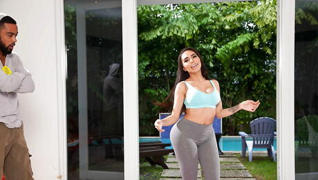 Excellent american dark hair wife Lela Star suck and fuck black dick 