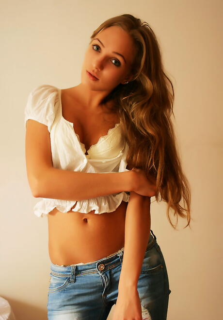 Shapely teen Tayra A exposing small tits and hot butt 