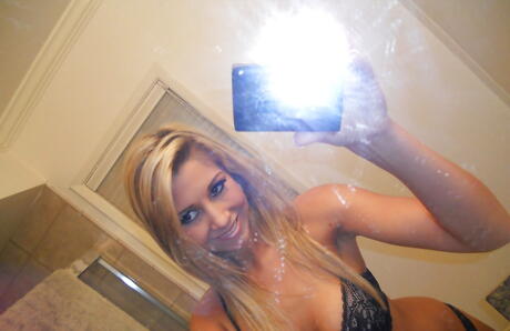 Slender american young Natalie Vegas in sexy undies revealing big hooters and sexy ass in bath