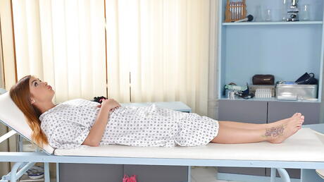 Slim german babe Lullu Gun unveiling tiny tits and jerking off 