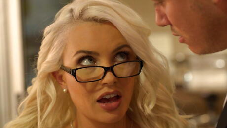 Lovely australian blond milf Gigi Allens banged hard in her vagina after hot blowjob in office