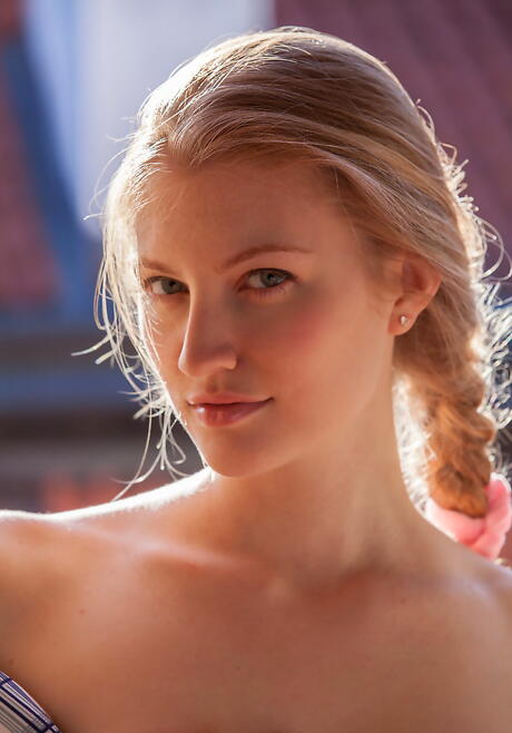 Hot blond youthful Bretona in hot panties makes some foot fetish action 