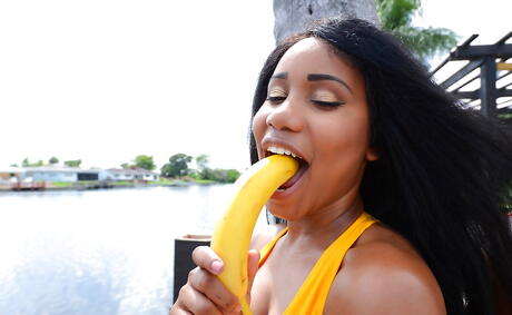 Excellent girls Indigo Vanity and Jenna J Foxx shows big titties and hot butts near the pool